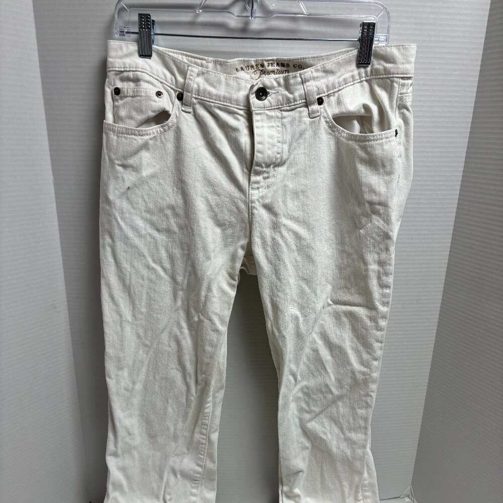 Lauren Jeans Co. Classic Straight Jeans - White - Size 8 - 1491
